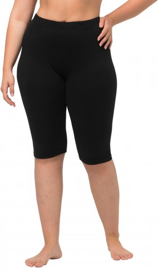 Ulla Popken Stretch Knit Bike Shorts Black - Jeans & Calças Femininas em Tamanhos Grandes – Plus Size - 