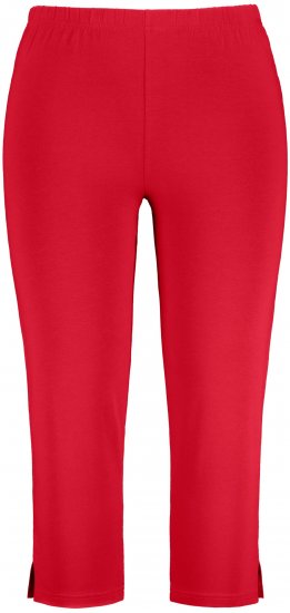 Ulla Popken Basic Stretch Knit Capris Red - Jeans & Calças Femininas em Tamanhos Grandes – Plus Size - 