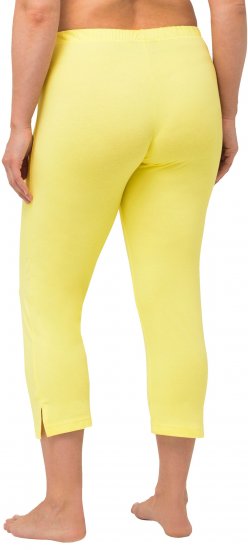 Ulla Popken Basic Stretch Knit Capris Yellow - Jeans & Calças Femininas em Tamanhos Grandes – Plus Size - 