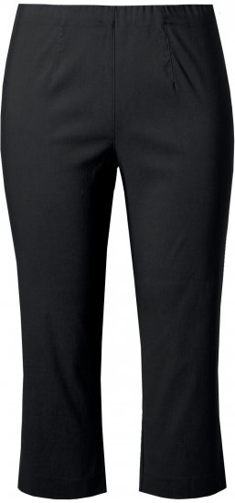 Ulla Popken Stretch Basic Bengaline Capri Pants Black - Jeans & Calças Femininas em Tamanhos Grandes – Plus Size - 