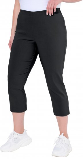 Ulla Popken Stretch Basic Bengaline Capri Pants Black - Jeans & Calças Femininas em Tamanhos Grandes – Plus Size - 