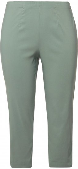 Ulla Popken Stretch Basic Bengaline Capri Pants Light Moss Green - Jeans & Calças Femininas em Tamanhos Grandes – Plus Size - 
