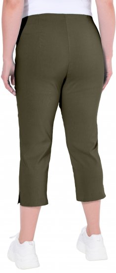 Ulla Popken Stretch Basic Bengaline Capri Pants Forest Forest Green - Jeans & Calças Femininas em Tamanhos Grandes – Plus Size - 