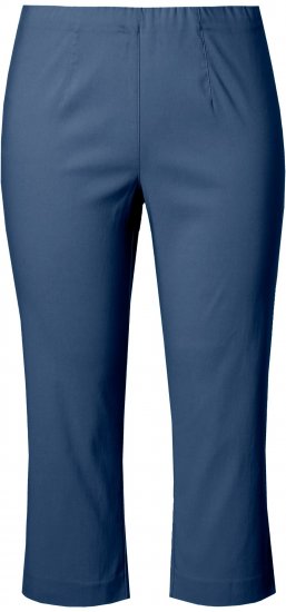 Ulla Popken Stretch Basic Bengaline Capri Pants Denim Blue - Jeans & Calças Femininas em Tamanhos Grandes – Plus Size - 