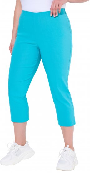 Ulla Popken Stretch Basic Bengaline Capri Pants Deep Aqua - Jeans & Calças Femininas em Tamanhos Grandes – Plus Size - 