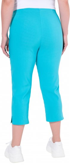 Ulla Popken Stretch Basic Bengaline Capri Pants Deep Aqua - Jeans & Calças Femininas em Tamanhos Grandes – Plus Size - 