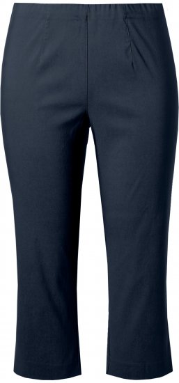 Ulla Popken Stretch Basic Bengaline Capri Pants Navy Blue - Jeans & Calças Femininas em Tamanhos Grandes – Plus Size - 