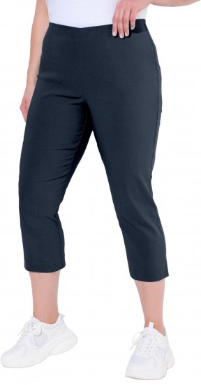 Ulla Popken Stretch Basic Bengaline Capri Pants Navy Blue - Jeans & Calças Femininas em Tamanhos Grandes – Plus Size - 