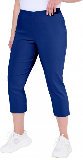 Ulla Popken Stretch Basic Bengaline Capri Pants Blue - Jeans & Calças Femininas em Tamanhos Grandes – Plus Size - 