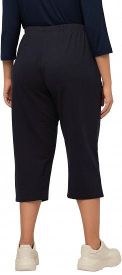 Ulla Popken Pull On Knit Elastic Waist Pocket Crop Pants Blue - Jeans & Calças Femininas em Tamanhos Grandes – Plus Size - 