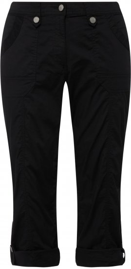 Ulla Popken Roll Tab Hem Stretch Cargo Pants Black - Jeans & Calças Femininas em Tamanhos Grandes – Plus Size - 