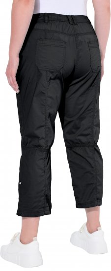 Ulla Popken Roll Tab Hem Stretch Cargo Pants Black - Jeans & Calças Femininas em Tamanhos Grandes – Plus Size - 