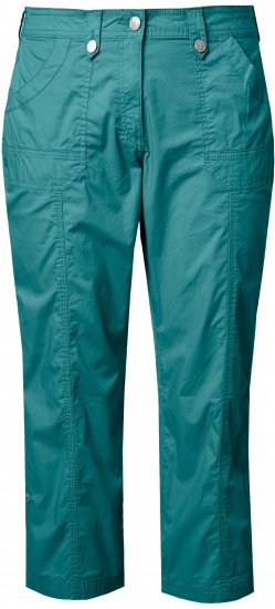 Ulla Popken Roll Tab Hem Stretch Cargo Pants Teal - Jeans & Calças Femininas em Tamanhos Grandes – Plus Size - 