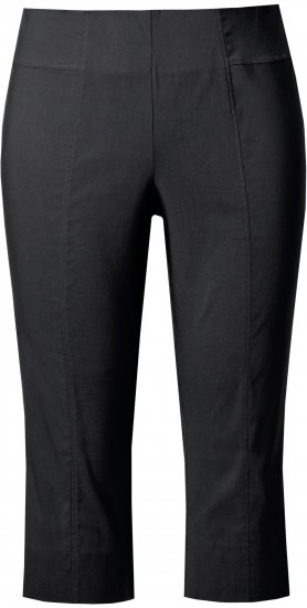 Ulla Popken Bengaline Elastic Waist Stretch Capri Pants Black - Jeans & Calças Femininas em Tamanhos Grandes – Plus Size - 