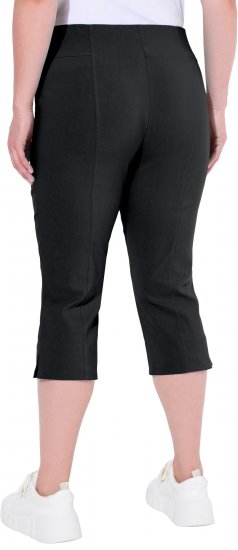 Ulla Popken Bengaline Elastic Waist Stretch Capri Pants Black - Jeans & Calças Femininas em Tamanhos Grandes – Plus Size - 
