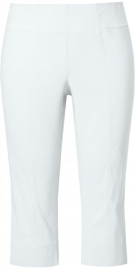 Ulla Popken Bengaline Elastic Waist Stretch Capri Pants Snow White - Jeans & Calças Femininas em Tamanhos Grandes – Plus Size - 