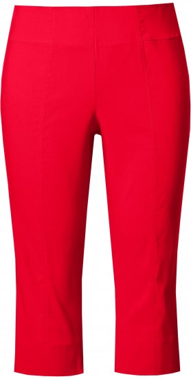 Ulla Popken Bengaline Elastic Waist Stretch Capri Pants Red - Jeans & Calças Femininas em Tamanhos Grandes – Plus Size - 
