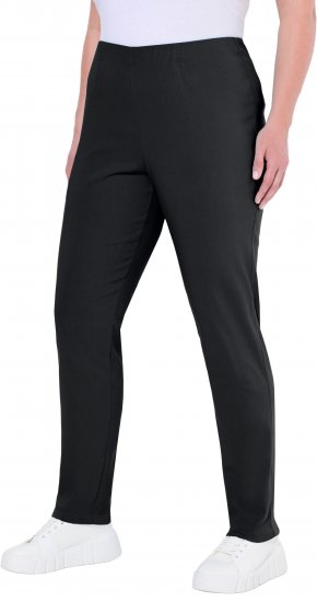 Ulla Popken Bengaline Slim Leg Sienna Fit Elastic Waist Pants Black - Jeans & Calças Femininas em Tamanhos Grandes – Plus Size - 