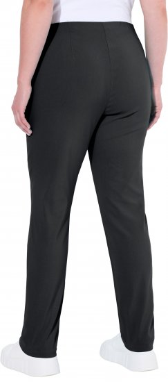 Ulla Popken Bengaline Slim Leg Sienna Fit Elastic Waist Pants Black - Jeans & Calças Femininas em Tamanhos Grandes – Plus Size - 