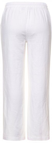 Ulla Popken Drawstring Elastic Waist Mary Fit Linen Pants Snow White - Jeans & Calças Femininas em Tamanhos Grandes – Plus Size - 