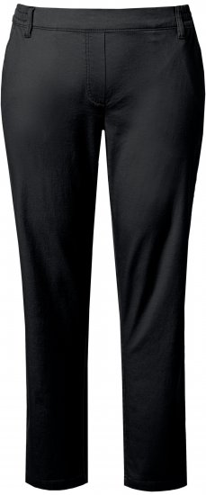 Ulla Popken Chino Elastic Waist Stretch Cotton Pants Black - Jeans & Calças Femininas em Tamanhos Grandes – Plus Size - 