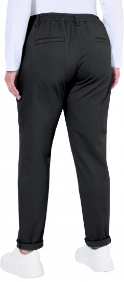 Ulla Popken Chino Elastic Waist Stretch Cotton Pants Black - Jeans & Calças Femininas em Tamanhos Grandes – Plus Size - 