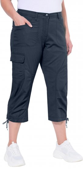 Ulla Popken Stretch Cotton Cargo Crop Pants Navy - Jeans & Calças Femininas em Tamanhos Grandes – Plus Size - 
