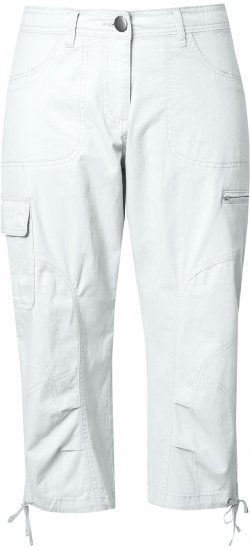 Ulla Popken Stretch Cotton Cargo Crop Pants Snow White - Jeans & Calças Femininas em Tamanhos Grandes – Plus Size - 