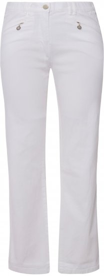 Ulla Popken Summer Pants Mony Snow White - Jeans & Calças Femininas em Tamanhos Grandes – Plus Size - 