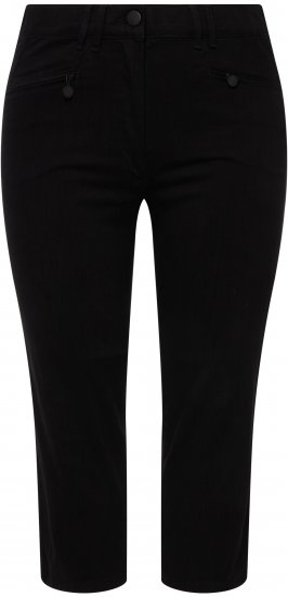 Ulla Popken Mony Stretch Capri Pants Black - Jeans & Calças Femininas em Tamanhos Grandes – Plus Size - 