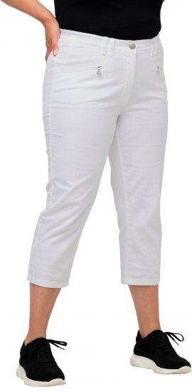Ulla Popken Mony Stretch Capri Pants Snow White - Jeans & Calças Femininas em Tamanhos Grandes – Plus Size - 