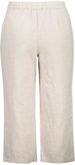 Ulla Popken Cool Linen Elastic Waist Capri Pants Brown - Jeans & Calças Femininas em Tamanhos Grandes – Plus Size - 