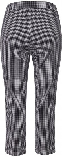 Ulla Popken Check Bengaline Slim Leg Sienna Fit Stretch Crop Pants Navy - Jeans & Calças Femininas em Tamanhos Grandes – Plus Size - 