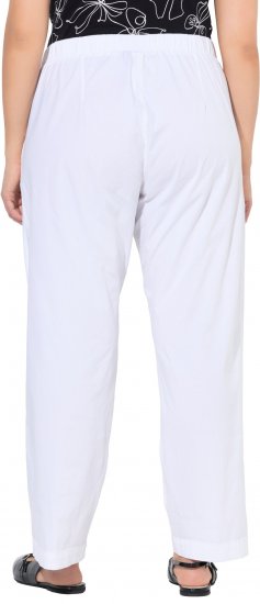 Ulla Popken Wide Leg Ruby Fit Stretch Chino Pants Snow White - Jeans & Calças Femininas em Tamanhos Grandes – Plus Size - 