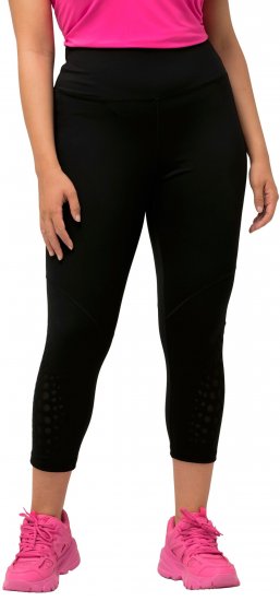 Ulla Popken Quick Dry Sport Crop Leggings Black - Jeans & Calças Femininas em Tamanhos Grandes – Plus Size - 