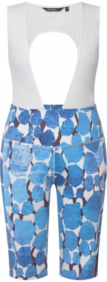 Ulla Popken Abstract Print Padded Cycling Shorts With Suspenders White - Jeans & Calças Femininas em Tamanhos Grandes – Plus Size - 