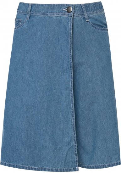 Ulla Popken Denim Wrap Look Skort Blue Denim - Jeans & Calças Femininas em Tamanhos Grandes – Plus Size - 
