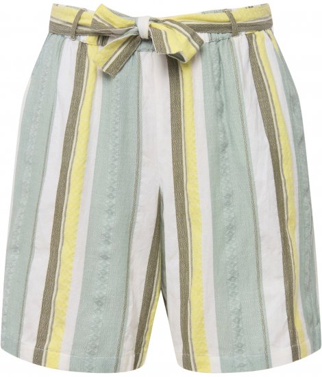 Ulla Popken Striped Wide Leg Elastic Waistband Shorts White - Jeans & Calças Femininas em Tamanhos Grandes – Plus Size - 