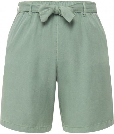 Ulla Popken Tie Belt Lyocell Shorts Moss Green - Jeans & Calças Femininas em Tamanhos Grandes – Plus Size - 