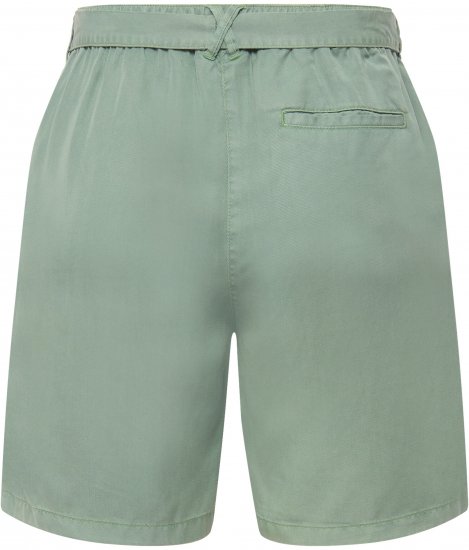 Ulla Popken Tie Belt Lyocell Shorts Moss Green - Jeans & Calças Femininas em Tamanhos Grandes – Plus Size - 