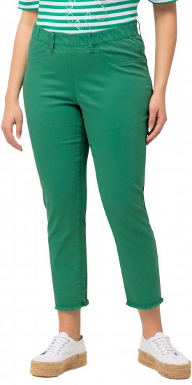 Ulla Popken Stretch Blend Bengaline Pants Emerald Green - Jeans & Calças Femininas em Tamanhos Grandes – Plus Size - 