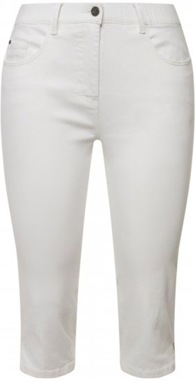 Ulla Popken Basic Capri Sarah Fit Jeans Snow White - Jeans & Calças Femininas em Tamanhos Grandes – Plus Size - 