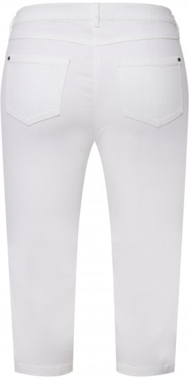 Ulla Popken Basic Capri Sarah Fit Jeans Snow White - Jeans & Calças Femininas em Tamanhos Grandes – Plus Size - 