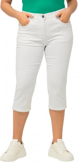 Ulla Popken Basic Capri Sarah Fit Jeans Snow White - Jeans & Calças Femininas em Tamanhos Grandes – Plus Size - 
