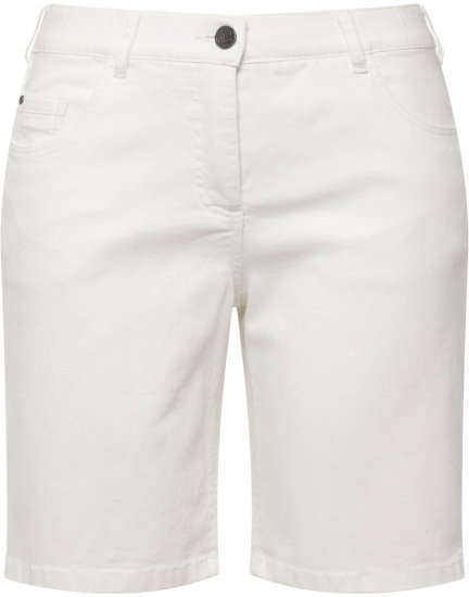 Ulla Popken Basic Denim Mandy Bermuda Shorts Snow White - Jeans & Calças Femininas em Tamanhos Grandes – Plus Size - 