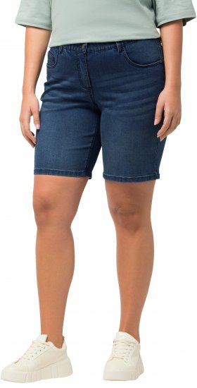 Ulla Popken Basic Denim Mandy Bermuda Shorts Light Blue Denim - Jeans & Calças Femininas em Tamanhos Grandes – Plus Size - 