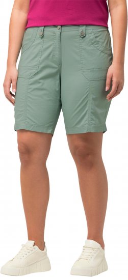 Ulla Popken Cargo Bermuda Shorts Light Moss Green - Jeans & Calças Femininas em Tamanhos Grandes – Plus Size - 