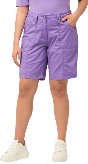 Ulla Popken Cargo Bermuda Shorts Pale Lilac - Jeans & Calças Femininas em Tamanhos Grandes – Plus Size - 