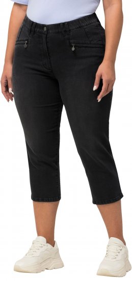 Ulla Popken Cropped Stretch Blend Mony Jeans Black - Jeans & Calças Femininas em Tamanhos Grandes – Plus Size - 