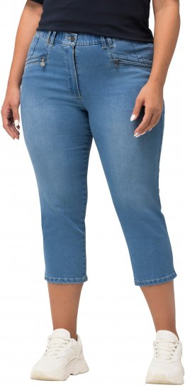 Ulla Popken Cropped Stretch Blend Mony Jeans Blue - Jeans & Calças Femininas em Tamanhos Grandes – Plus Size - 